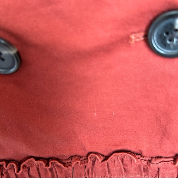 Elle Rust Double Breasted Trench Swing Coat Jacket Contemporary Spring Fall Sz S - Picture 6 of 11